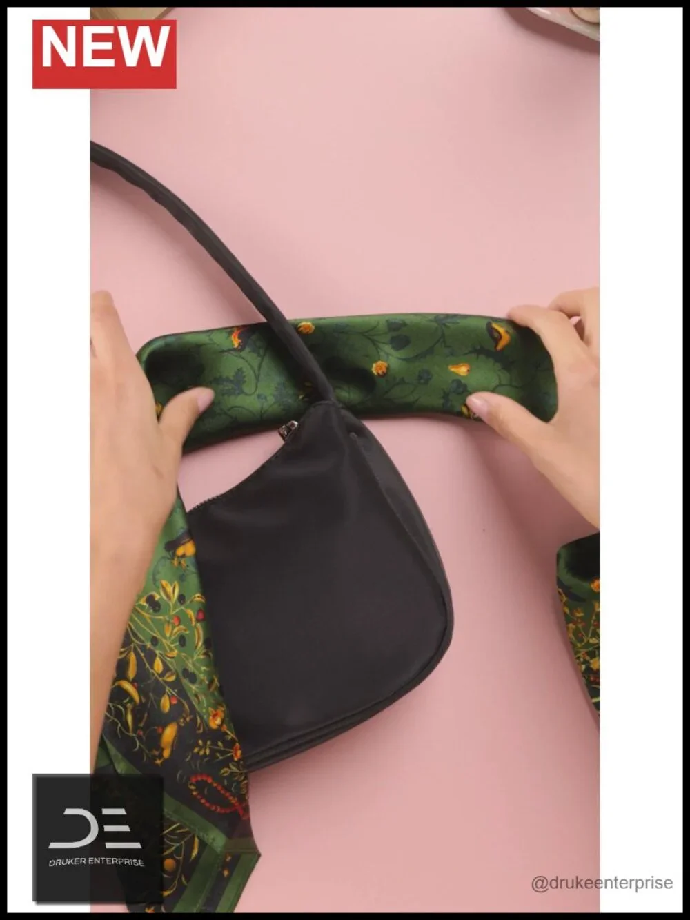 100% Silk Square Scarf for Hair 25.6